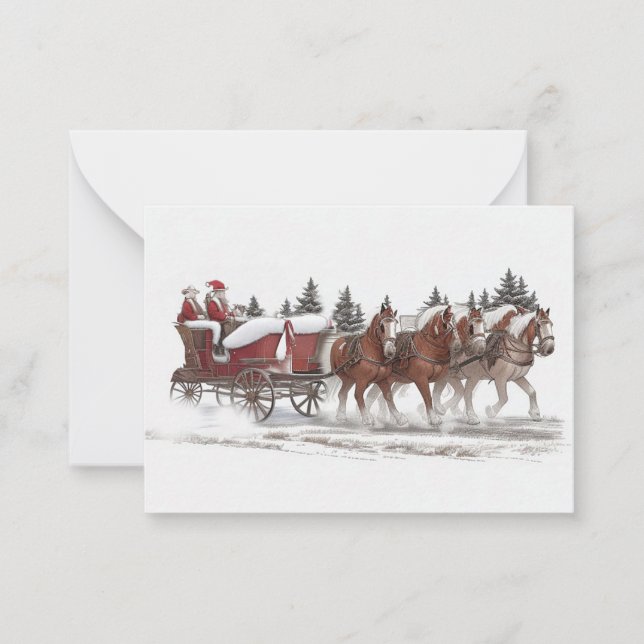 Santa's Country Sleigh Ride Christmas Card (Front)