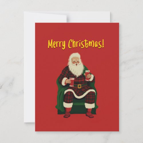 Santas Cozy Cheers Holiday Card