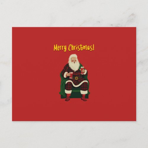 Santas Cozy Cheers Postcard