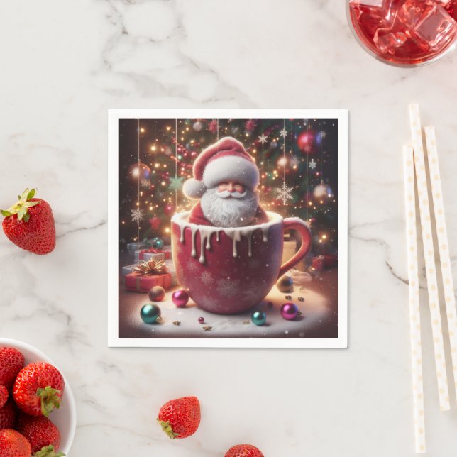 Santa's Cozy Cup Napkins (Insitu)