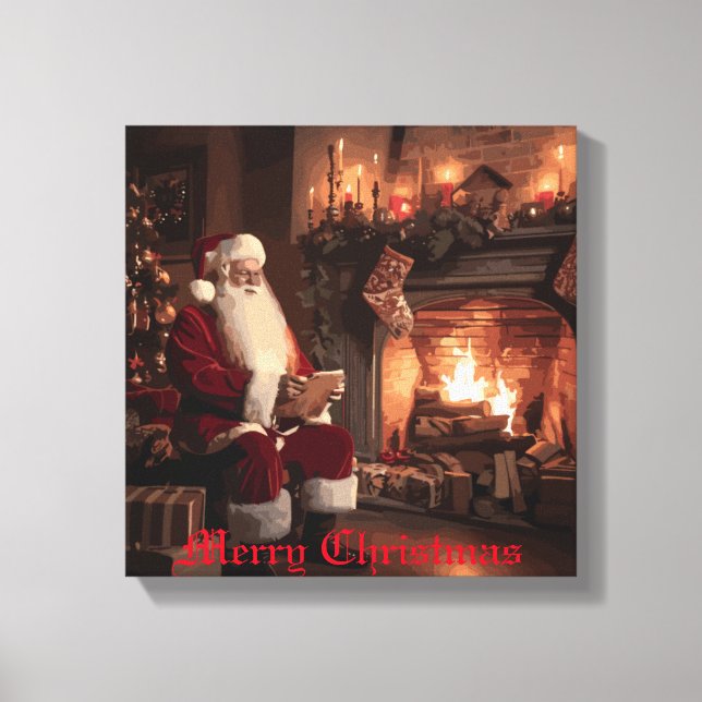 Santa's Cozy Nook Canvas Print (Front)