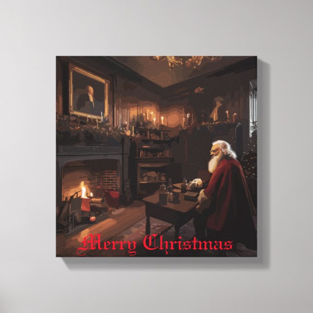 Santa's Cozy Nook Canvas Print (Front)