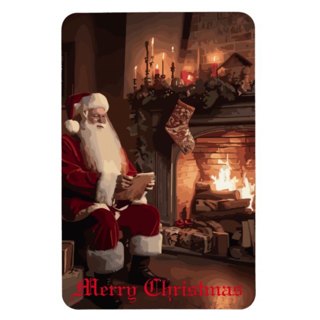 Santa's Cozy Nook Magnet (Vertical)