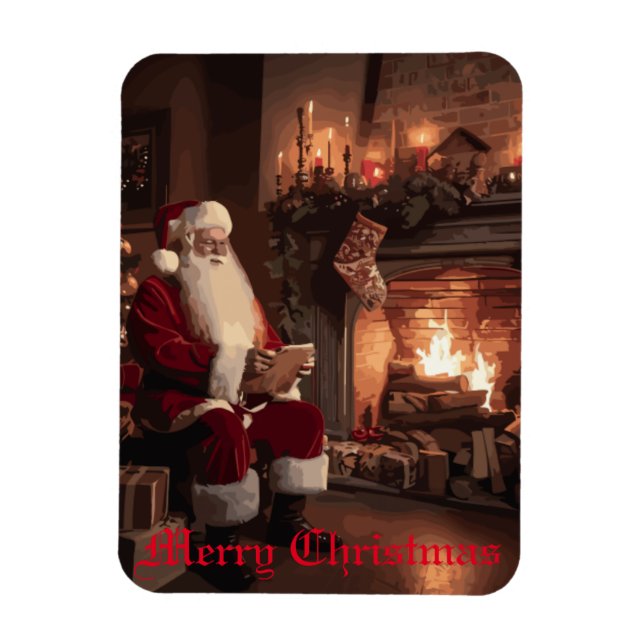 Santa's Cozy Nook Magnet (Vertical)