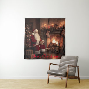 Santa's Cozy Nook Tapestry