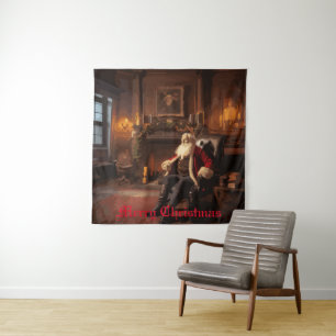 Santa's Cozy Nook Tapestry