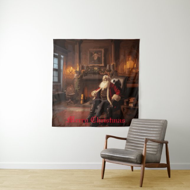 Santa's Cozy Nook Tapestry (In Situ)