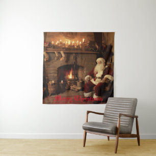 Santa's Cozy Nook Tapestry