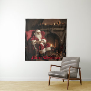Santa's Cozy Nook Tapestry