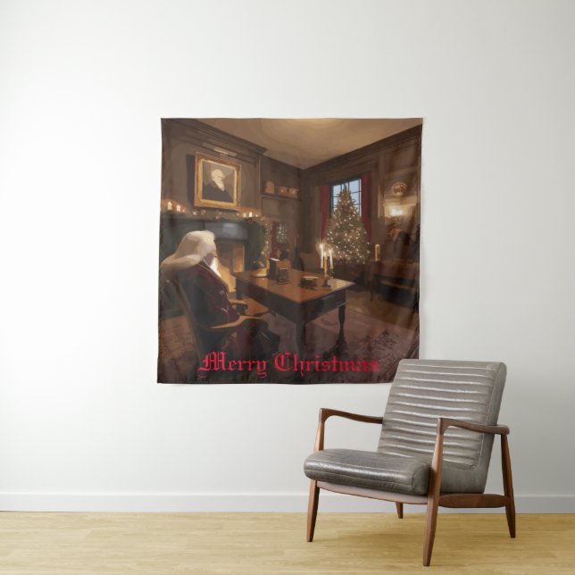Santa's Cozy Nook Tapestry (In Situ)