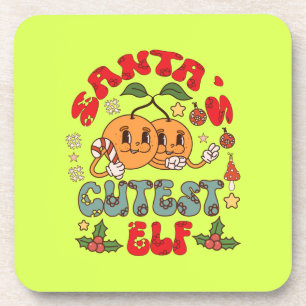 Santa's Cutest Elf Sublimation-80881 Beverage Coaster