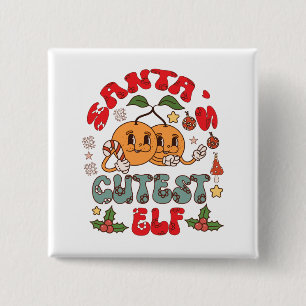 Santa's Cutest Elf Sublimation-80881 Button