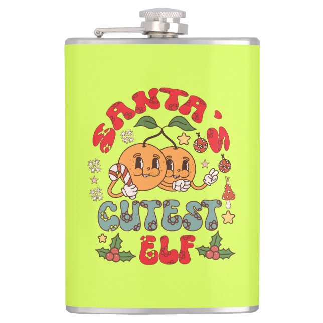 Santa's Cutest Elf Sublimation-80881 Flask (Front)