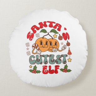 Santa's Cutest Elf Sublimation-80881 Round Pillow
