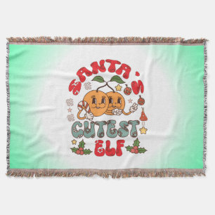 Santa's Cutest Elf Sublimation-80881 Throw Blanket