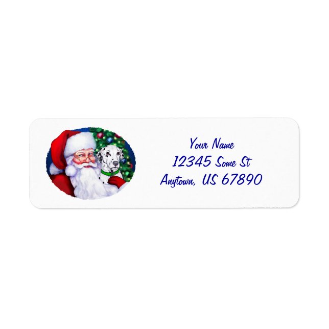 Santa's Dalmatian at Christmas Labels (Front)