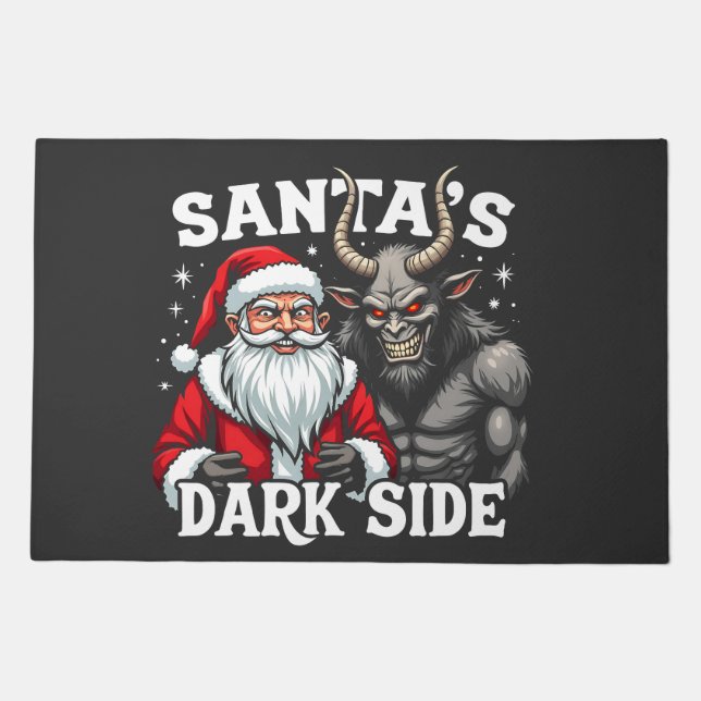 Santa's Dark Side Christmas Evil Krampus  Doormat (Front)