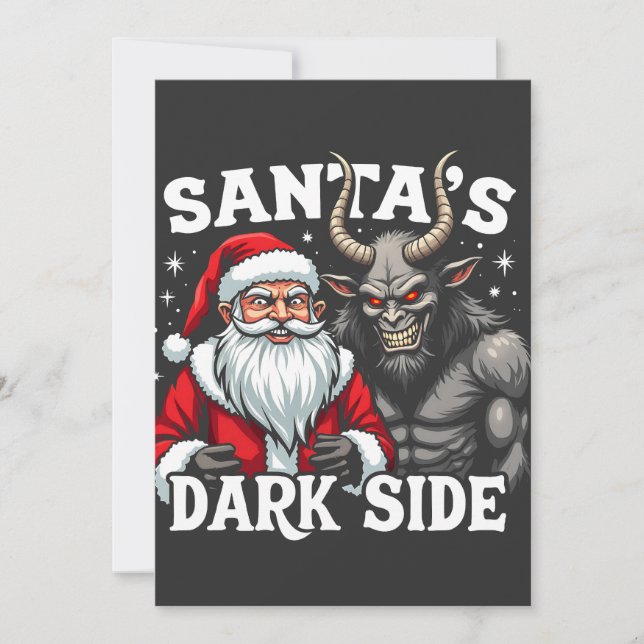 Santa's Dark Side Christmas Evil Krampus  Invitation (Front)