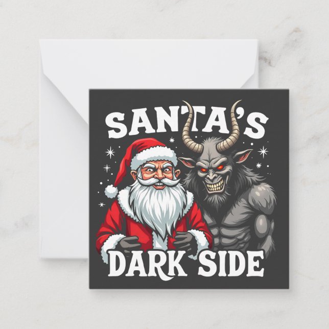 Santa's Dark Side Christmas Evil Krampus  Note Card (Front)