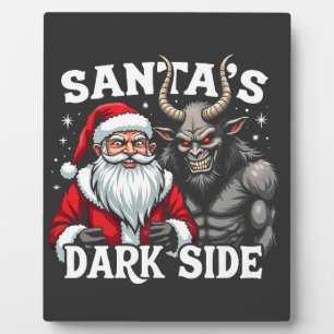 Santa's Dark Side Christmas Evil Krampus  Plaque
