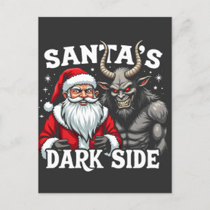 Santa's Dark Side Christmas Evil Krampus Postcard