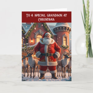 SANTA'S DEER GRANDSON CHRISTMAS CARD