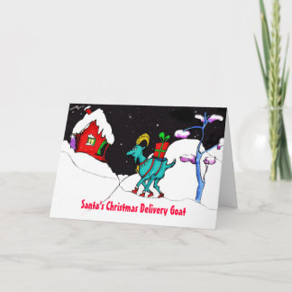 Santa's Delivery Goat autism charity card
