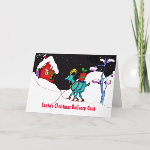 Santas Delivery Goat autism charity card