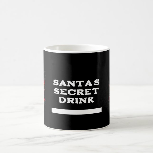 Santa's Drink -Personalized Funny Christmas Coffee Mug (Center)