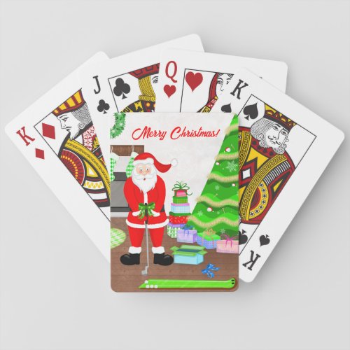 Santas Early Gift _ A Hole_in_One Christmas  Poker Cards