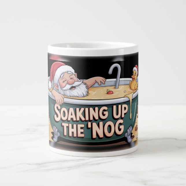Santa's Eggnog Spa Giant Coffee Mug (Front)