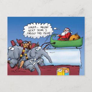 Santas Elephants Funny Holiday Cartoon