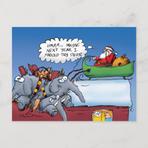 Santas Elephants Holiday Postcard