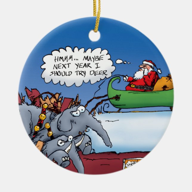 Santa's Elephants Ornament (Front)