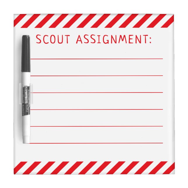 Santa's Elf Scout Assignment Dry Erase Board (Front)