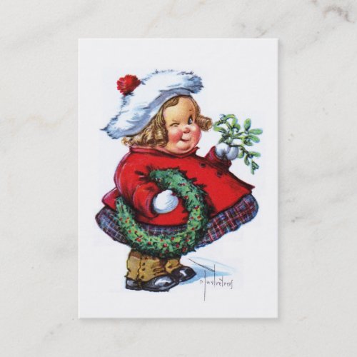 Santas Elf with Wreath Business Card