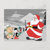 Santa's Elves Porky Pig & DAFFY DUCK™ Holiday Postcard