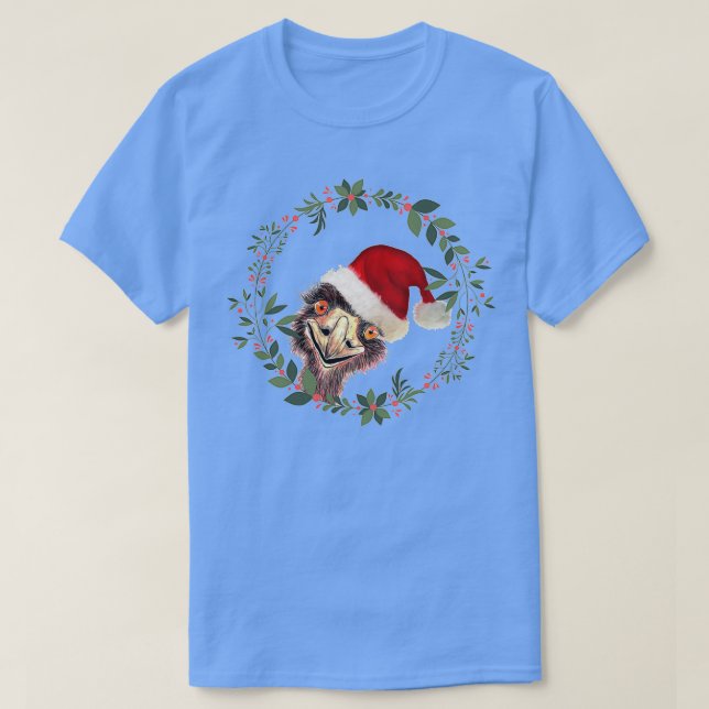Santas Emu a Aussie Christmas T-Shirt (Design Front)