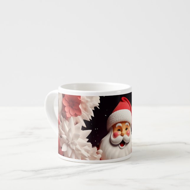 Santa's Enchanted Night Garden Espresso Mug (Front Left)