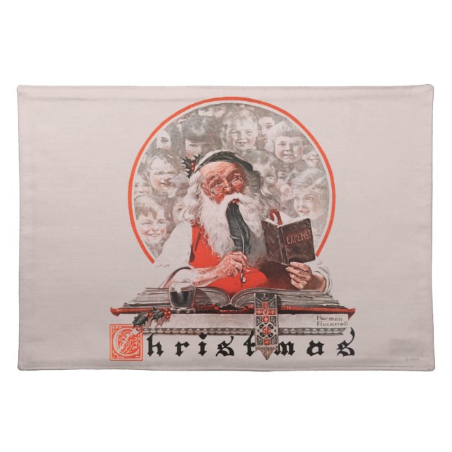 Santa's Expenses Cloth Placemat (Front)