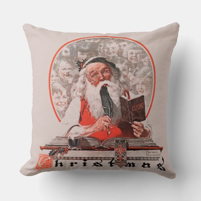 Santa's Expenses Throw Pillow (Front)