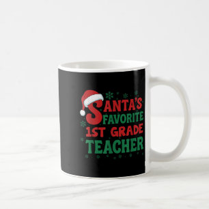 Santa's Favorite 1st Grade Teacher Christmas Holid Coffee Mug