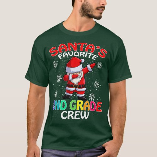 Santas Favorite 2Nd Grade Crew Teachers Christmas T_Shirt