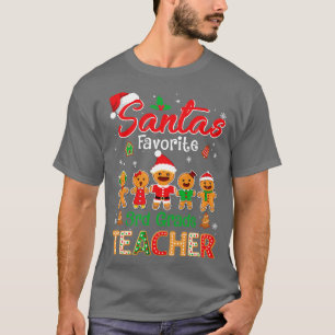 Santas Favorite 3rd Grade Teacher Cookie Xmas Hat T-Shirt