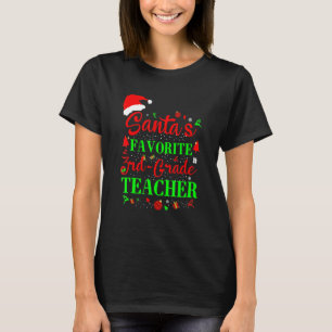Santa's Favorite 3rd Grade Teacher Xmas Santa Chri T-Shirt