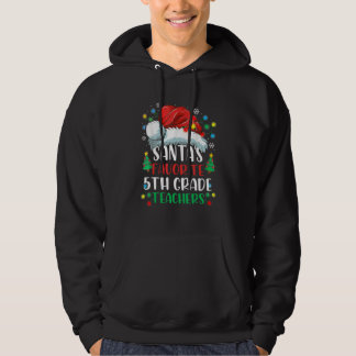 Santa's Favorite 5th Grade Teacher Christmas Santa Hoodie