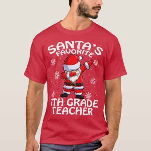 Santas Favorite 7Th Grade Teacher Christmas T_Shirt
