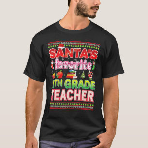 Santa's Favorite 9th Grade Teacher Christmas Sweat T-Shirt
