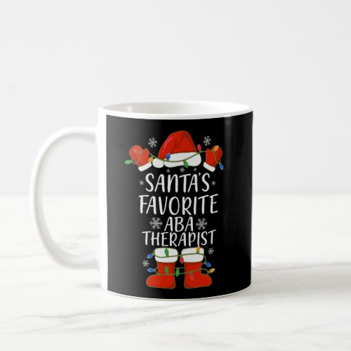 SantaS Favorite Aba Therapist Santa Hat Christmas Coffee Mug