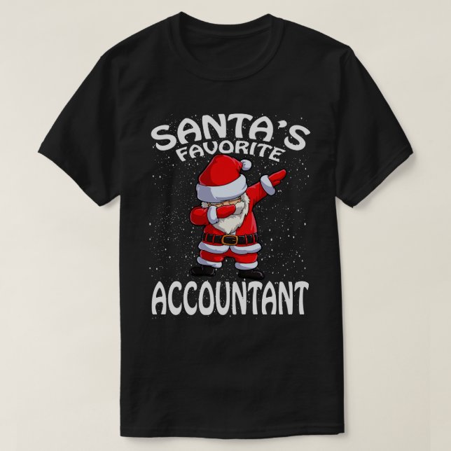 Santas Favorite Accountant Christmas T-Shirt (Design Front)